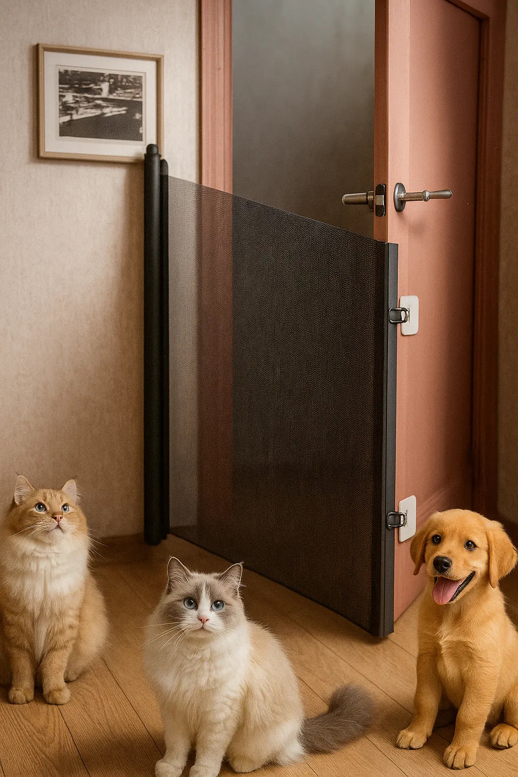 Retractable Pet Protection Gate (No Drill Required)